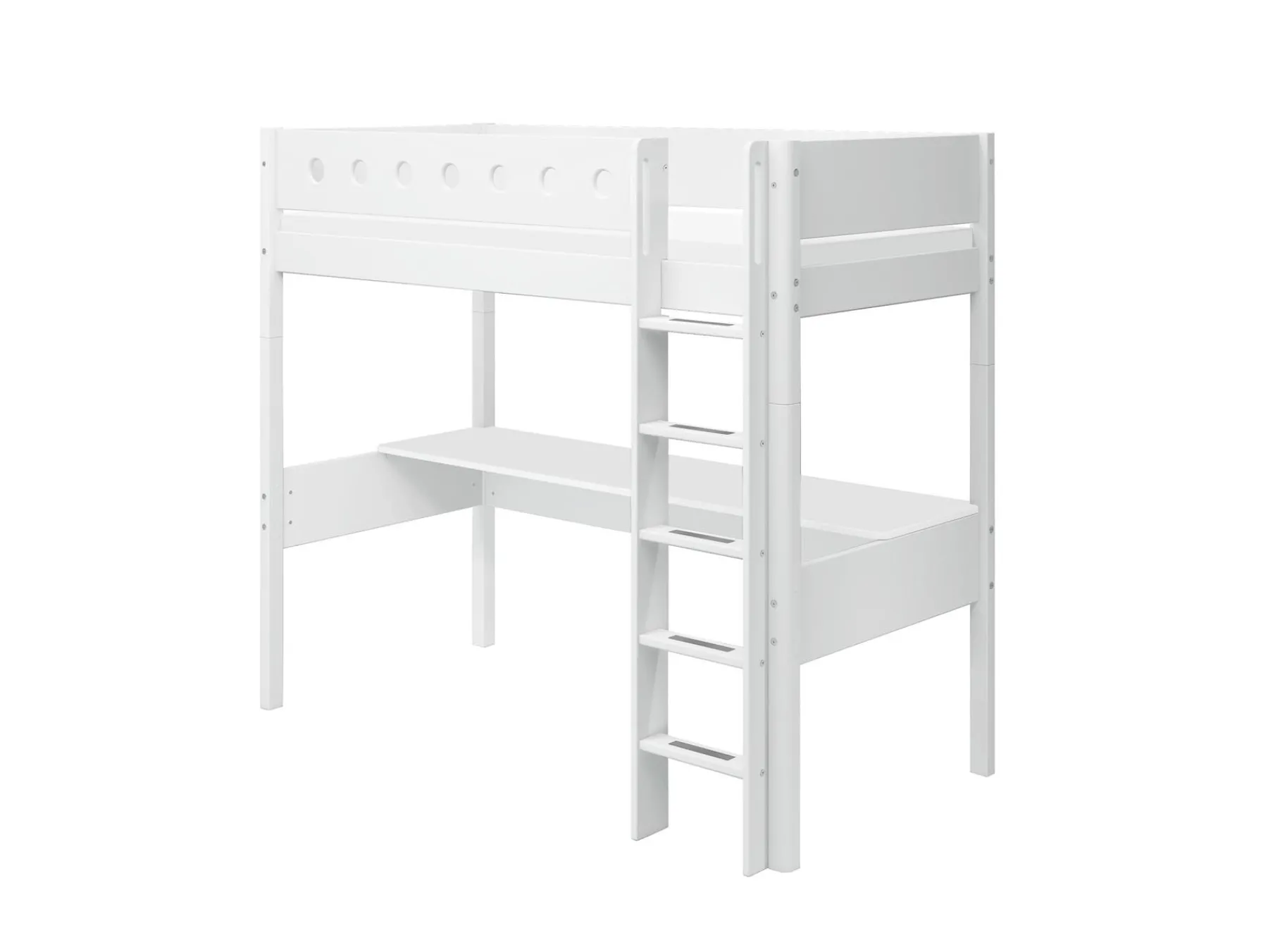 FLEXA High bed w. straight ladder and desk* Beds With Desk | High Beds