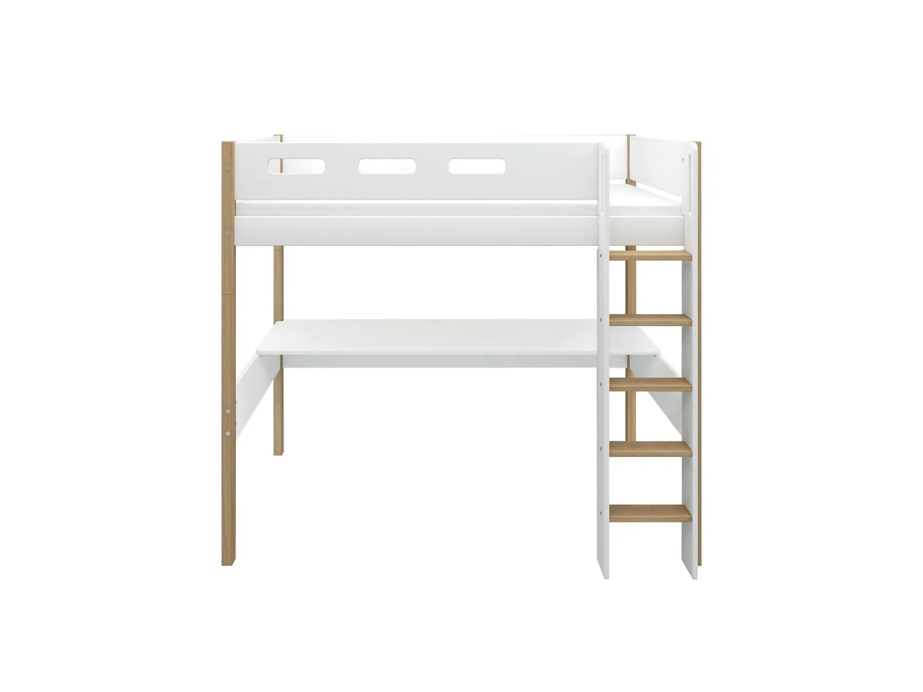 FLEXA High bed w. straight ladder and desk* Beds With Desk | High Beds