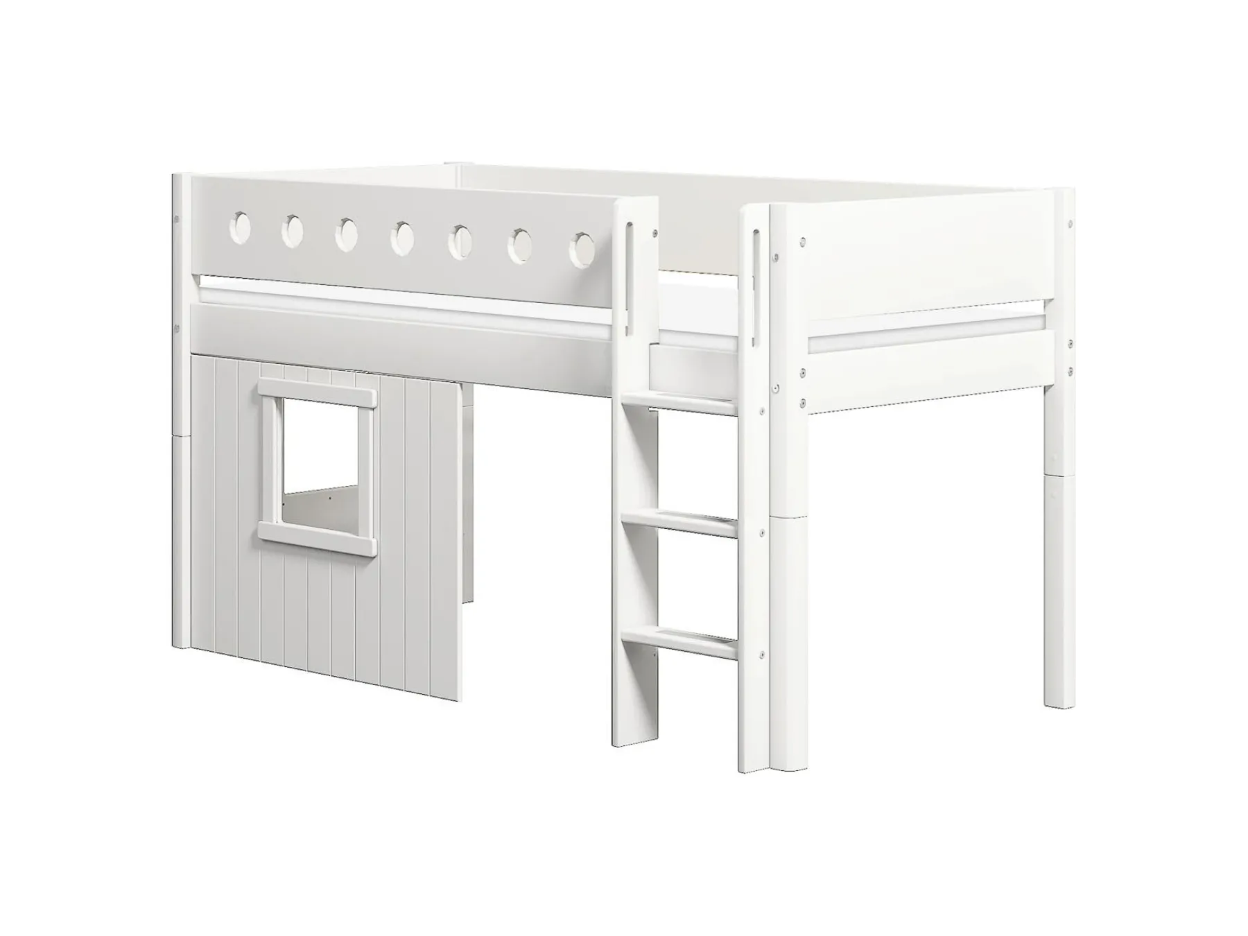 FLEXA Mid-high bed, str. ladder & Treehouse Bed Fronts, frame* House Beds | Mid High Beds