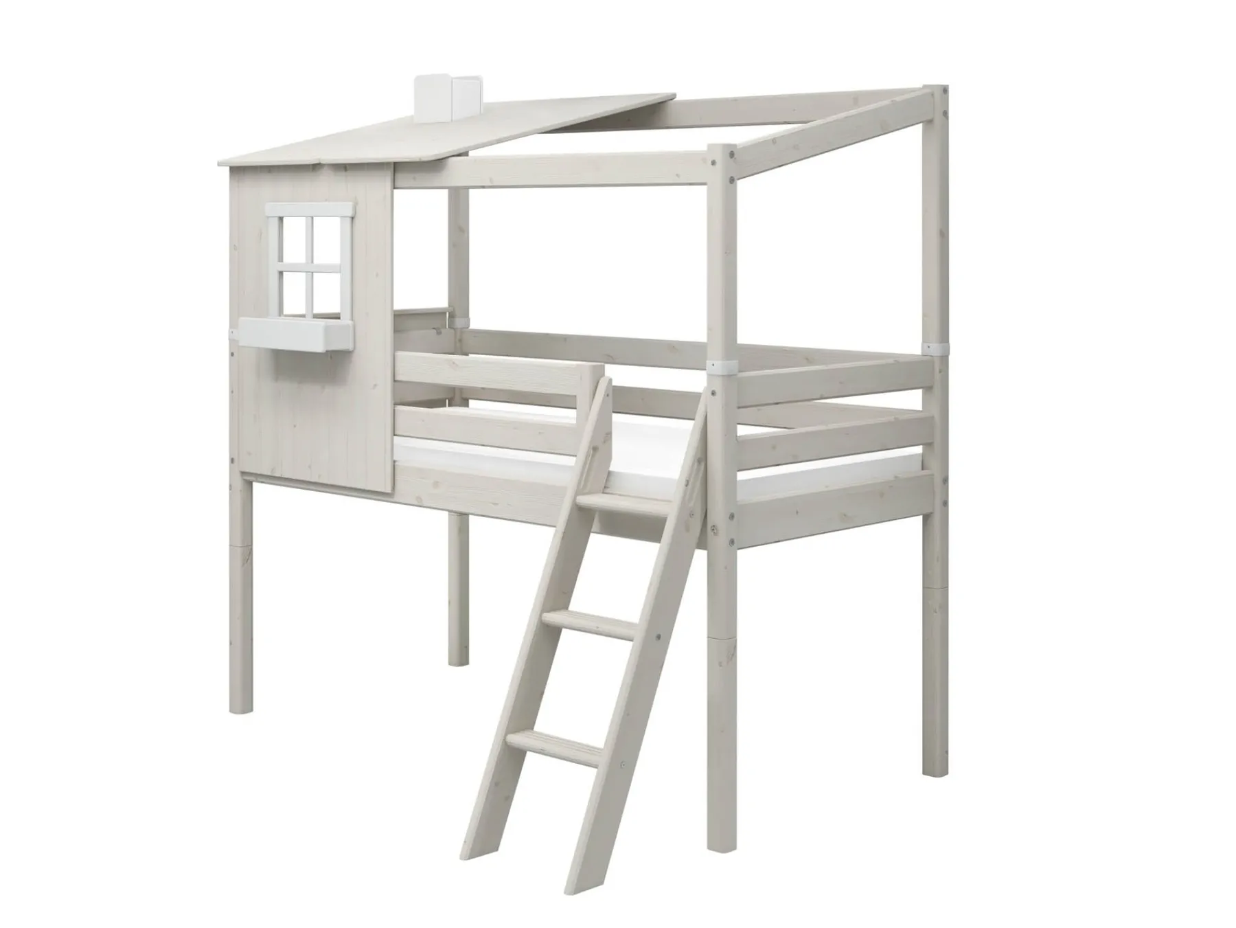 FLEXA Mid-high bed w. 1/2 Classic House* House Beds | Mid High Beds