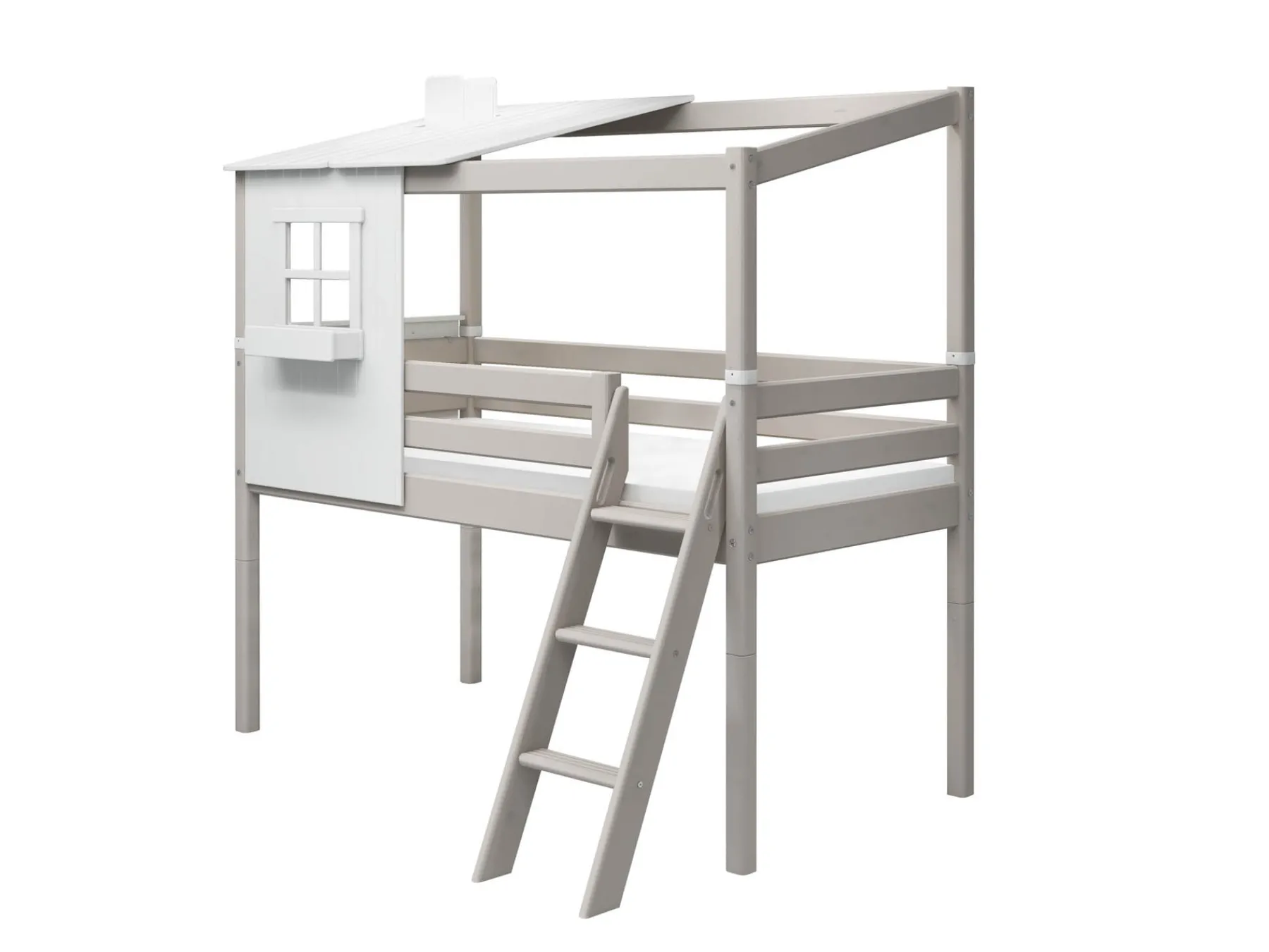 FLEXA Mid-high bed w. 1/2 Classic House* House Beds | Mid High Beds