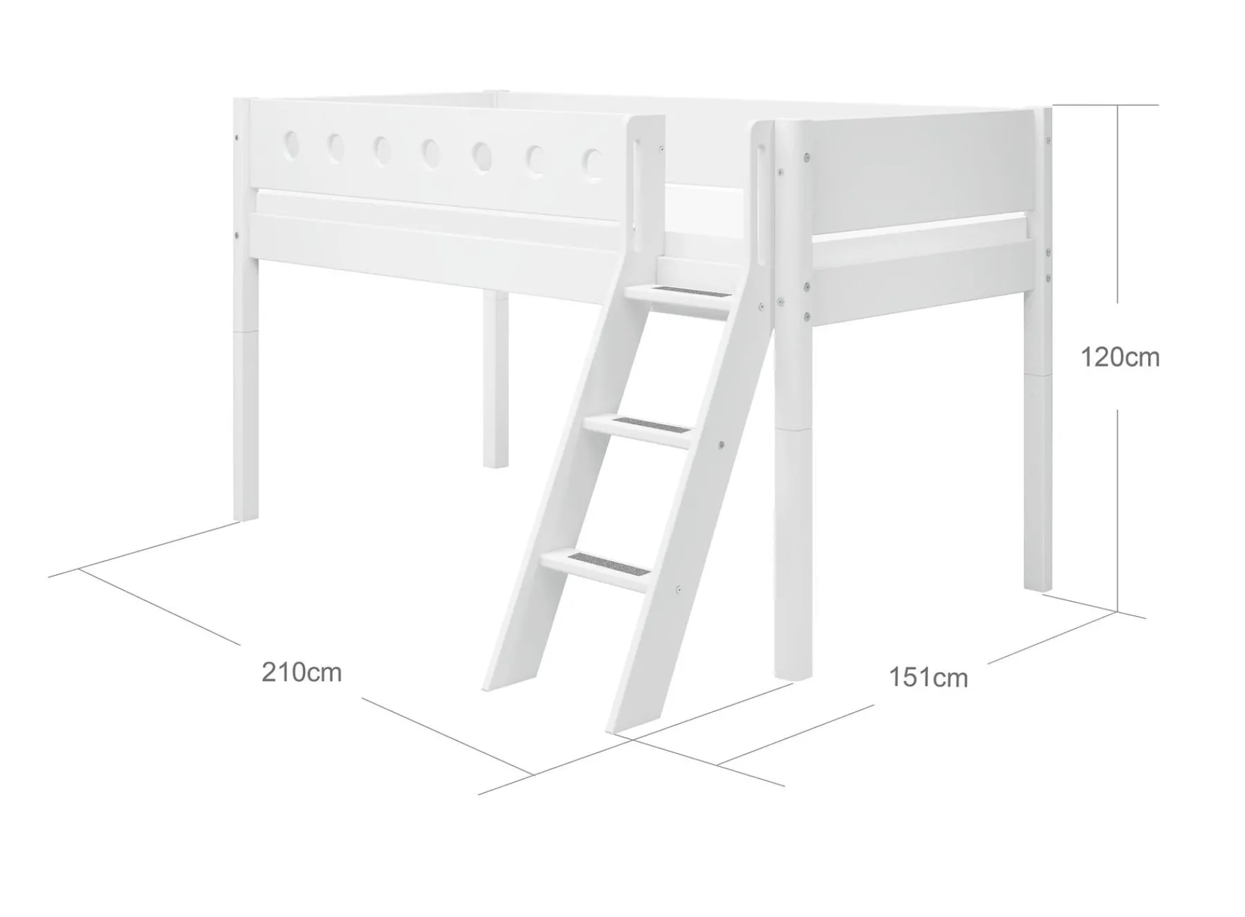 FLEXA Mid-high bed w. slanting ladder* Mid High Beds