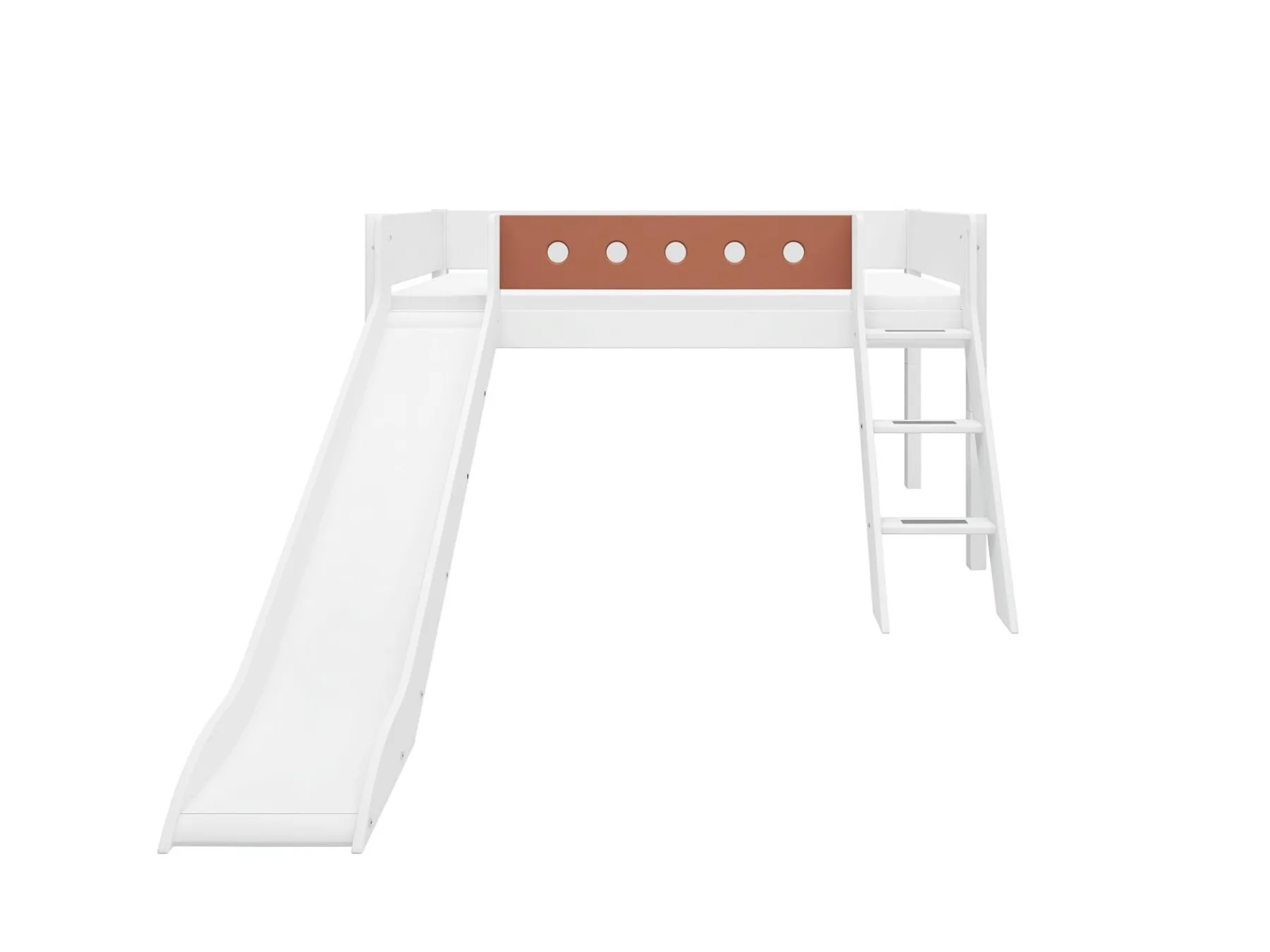 FLEXA Mid-high bed w. slanting ladder and slide* Mid High Beds | Beds With Slide