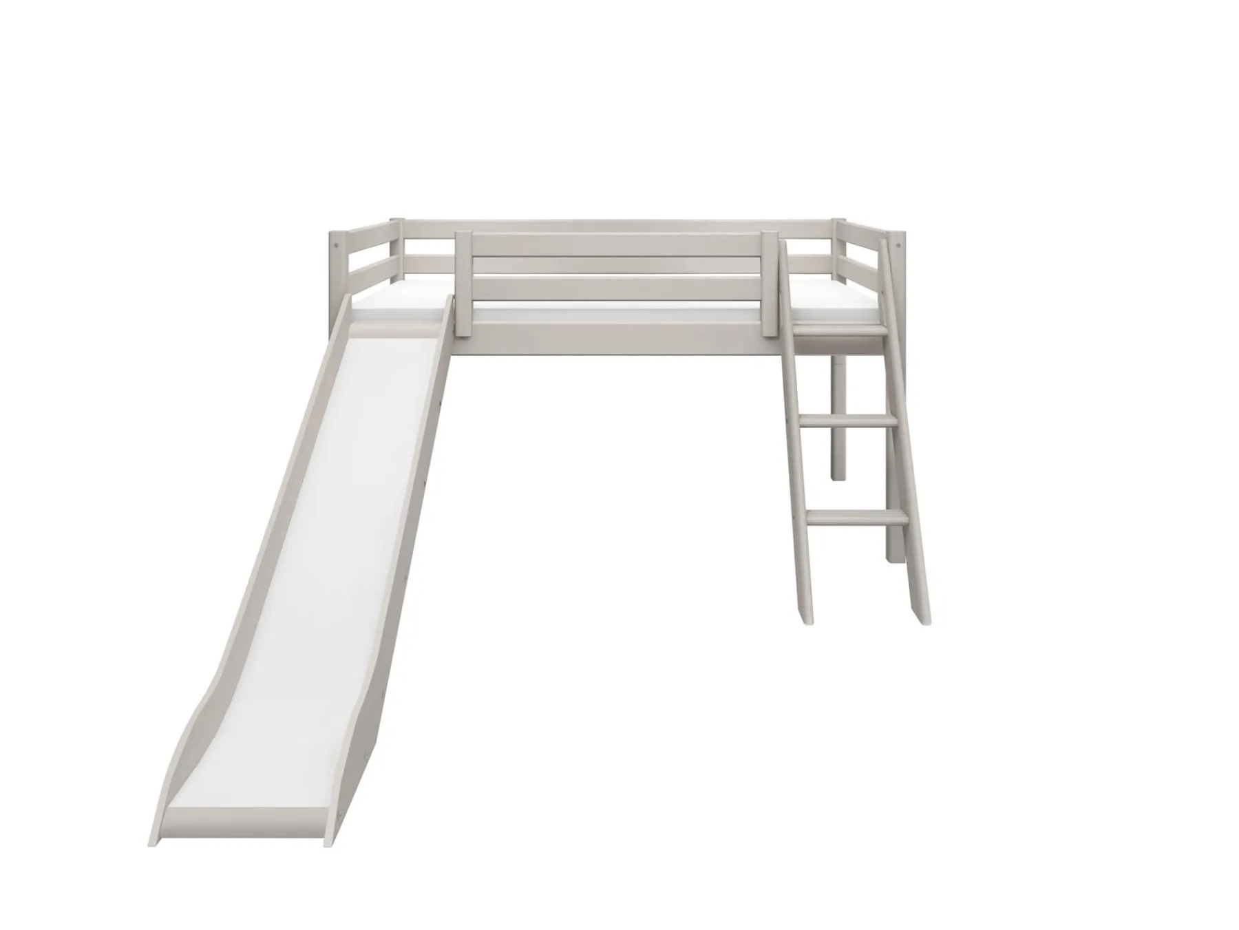 FLEXA Mid-high bed w. slanting ladder and slide* Beds With Slide | Mid High Beds