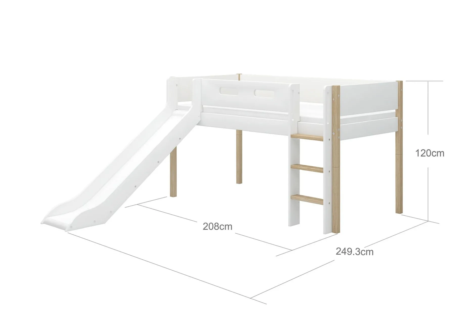 FLEXA Mid-high bed w. slide* Beds With Slide | Mid High Beds