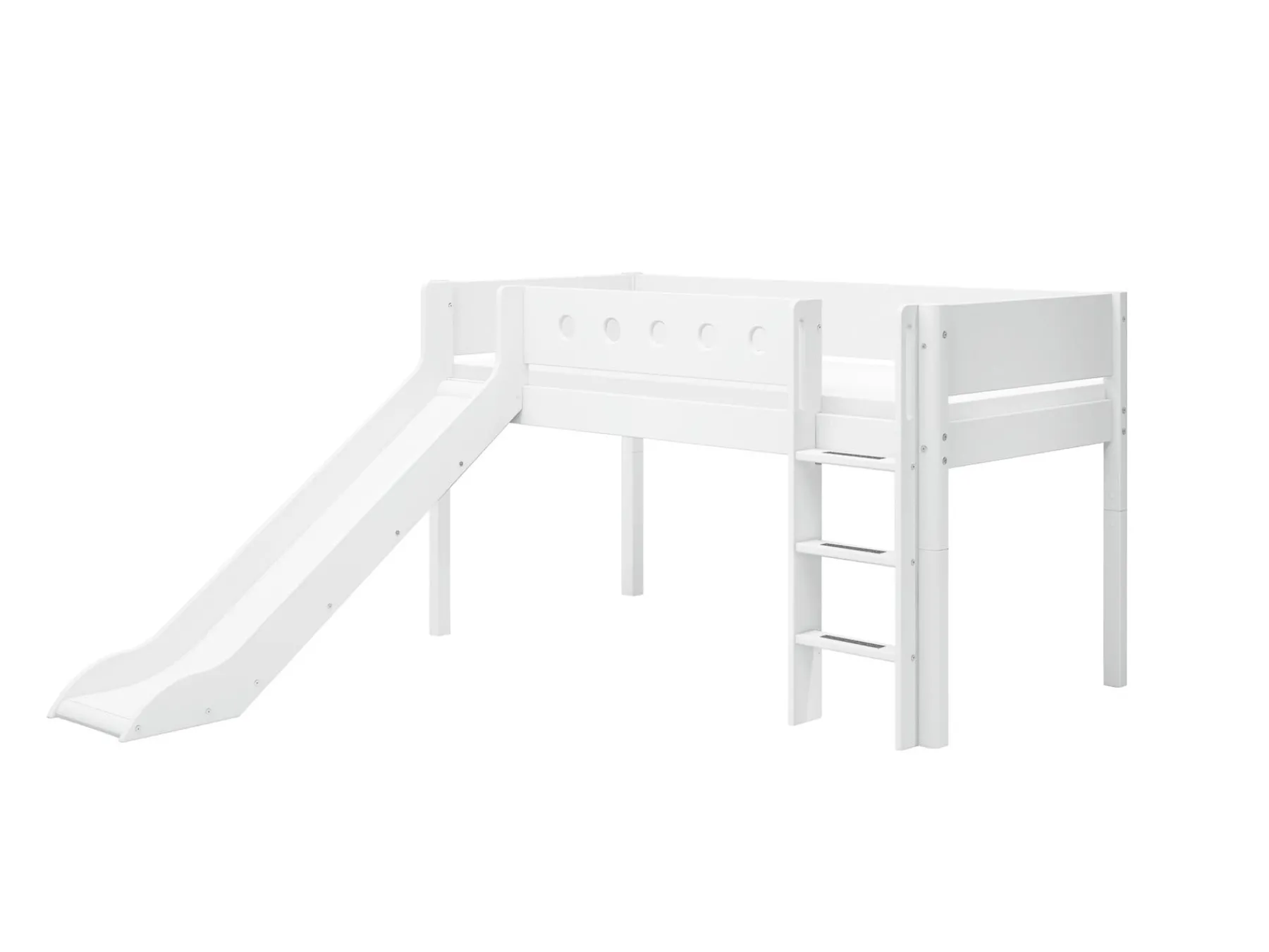 FLEXA Mid-high bed w. straight ladder and slide* Beds With Slide | Mid High Beds