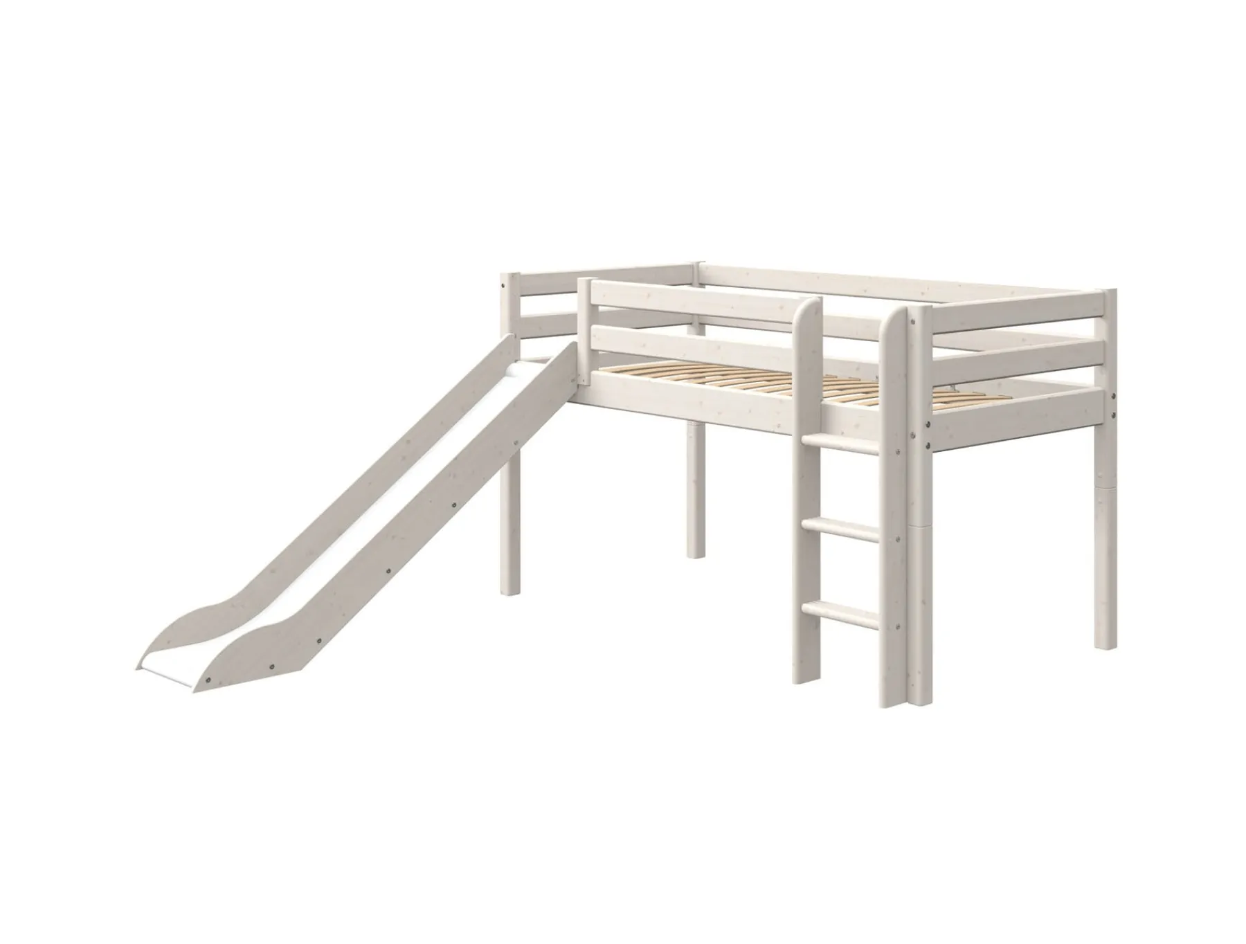 FLEXA Mid-high bed w. straight ladder and slide* Beds With Slide | Mid High Beds