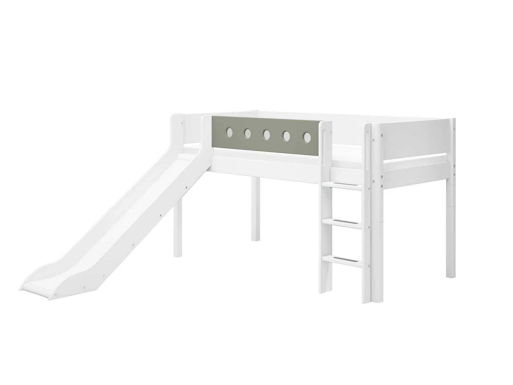 FLEXA Mid-high bed w. straight ladder and slide* Beds With Slide | Mid High Beds