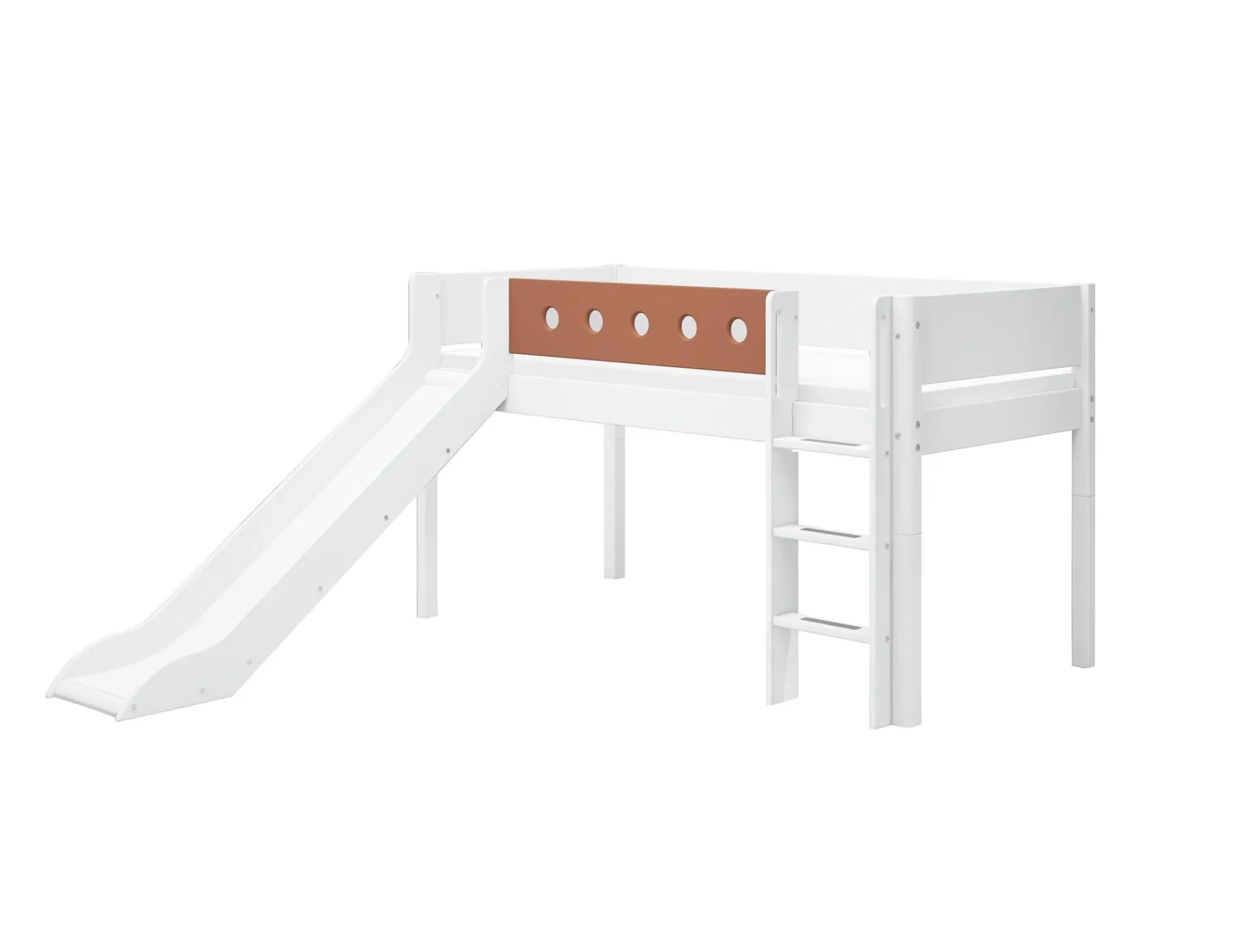 FLEXA Mid-high bed w. straight ladder and slide* Beds With Slide | Mid High Beds