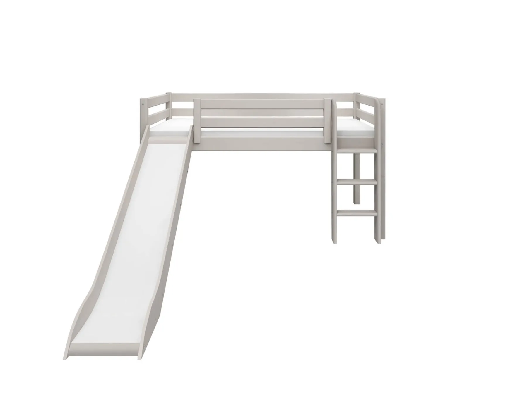 FLEXA Mid-high bed w. straight ladder and slide* Beds With Slide | Mid High Beds