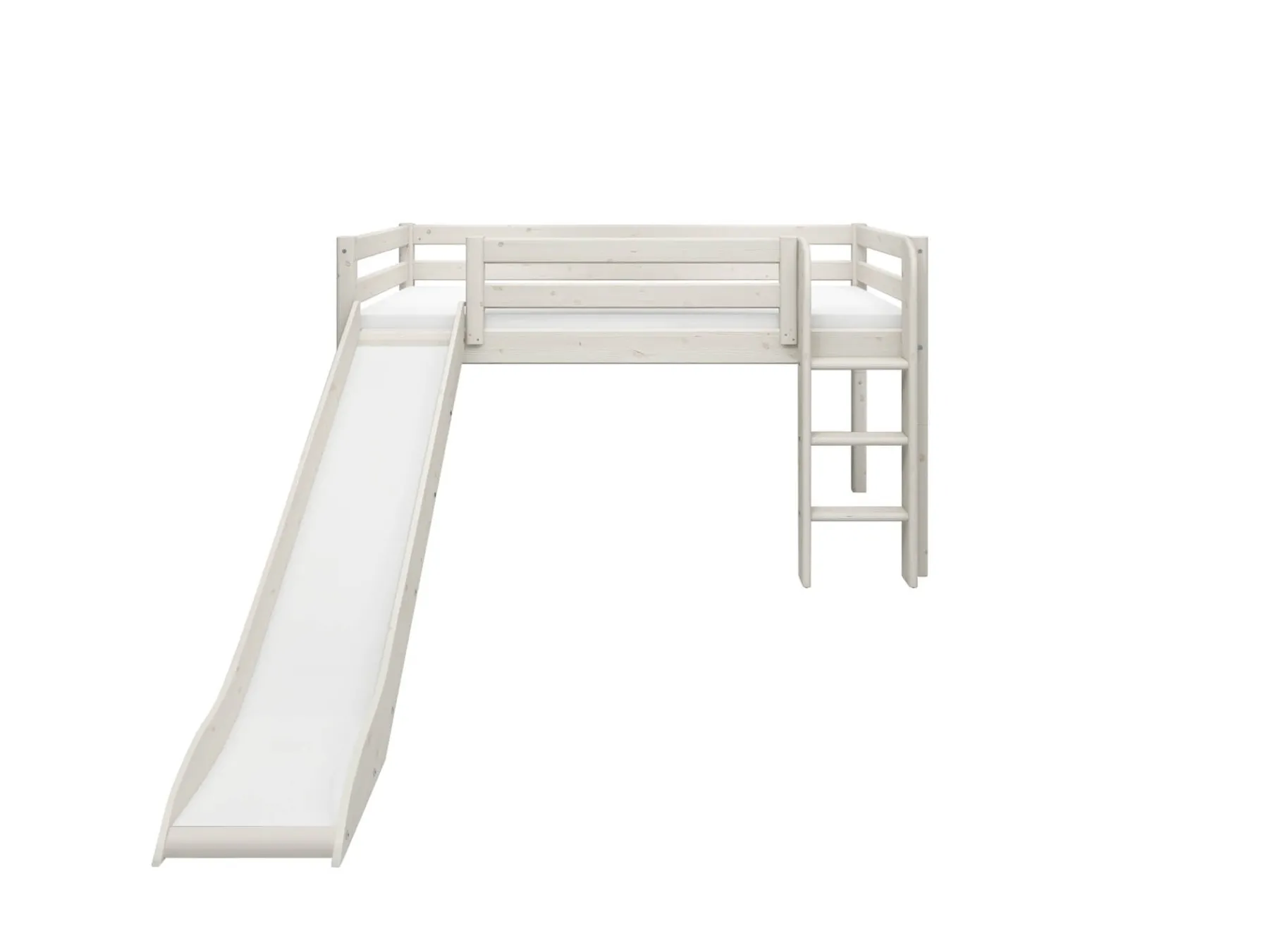 FLEXA Mid-high bed w. straight ladder and slide* Beds With Slide | Mid High Beds