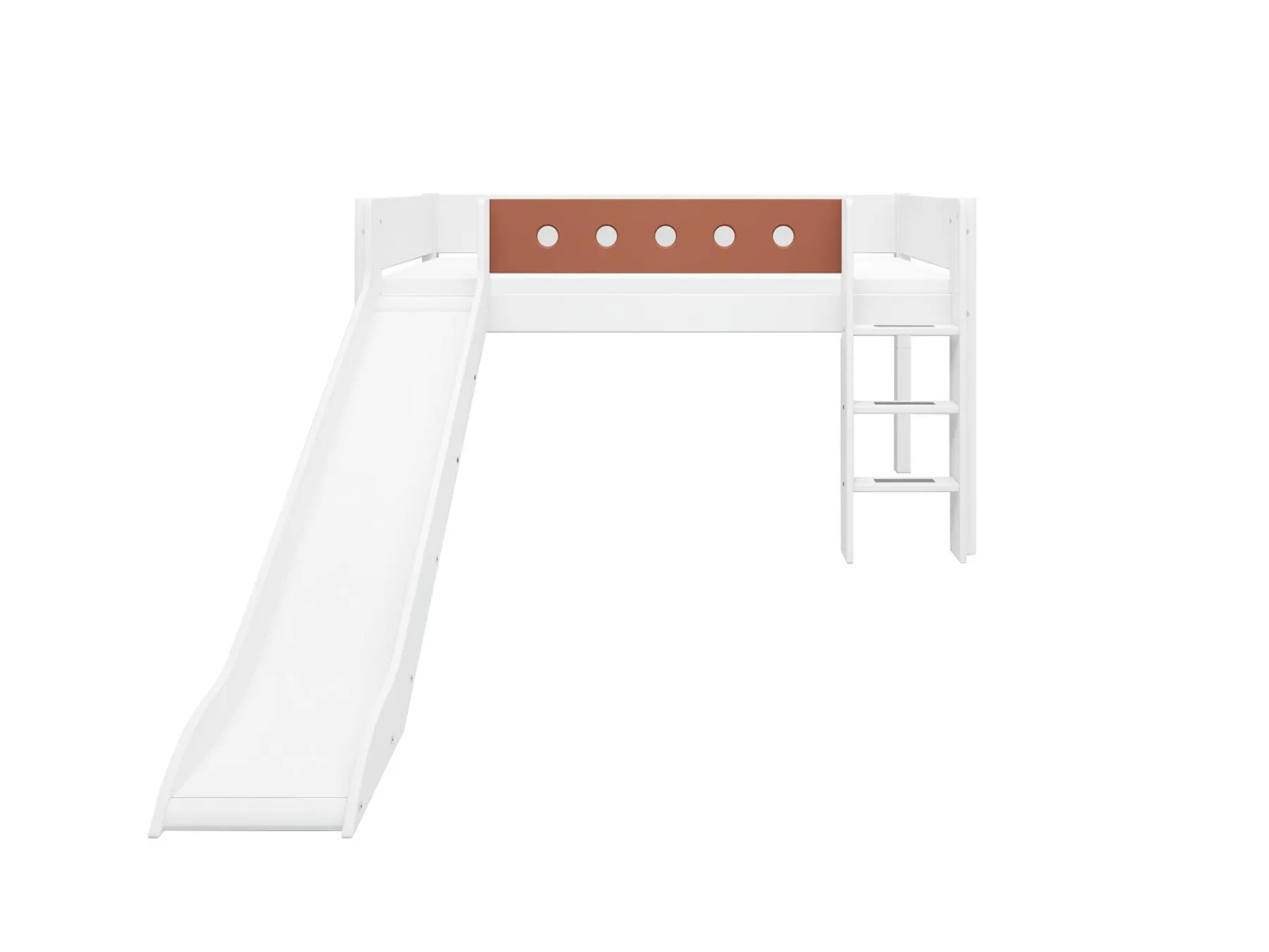 FLEXA Mid-high bed w. straight ladder and slide* Beds With Slide | Mid High Beds