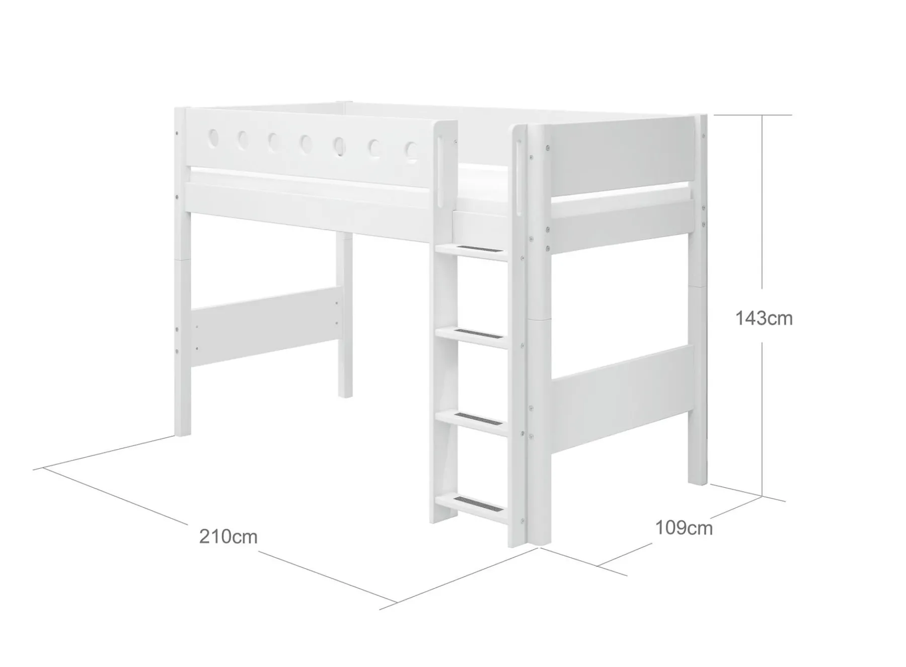 FLEXA Semi-high bed w. straight ladder* Mid High Beds